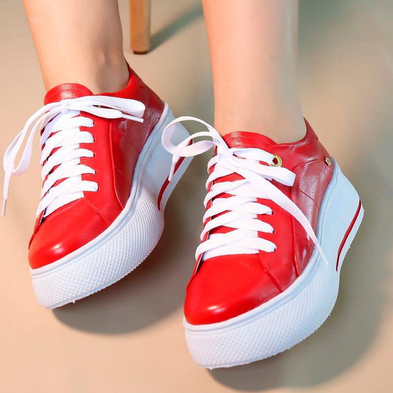 Tênis Plataforma Feminino em Couro - Zoe