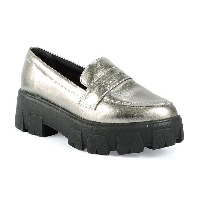 Mocassim Tratorado Feminino em Couro