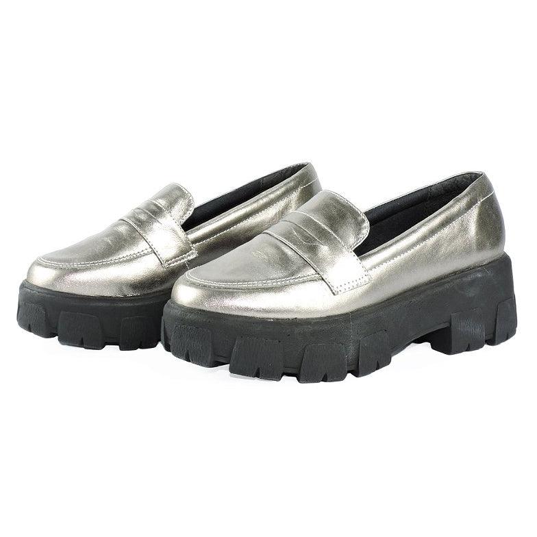 Mocassim Tratorado Feminino em Couro
