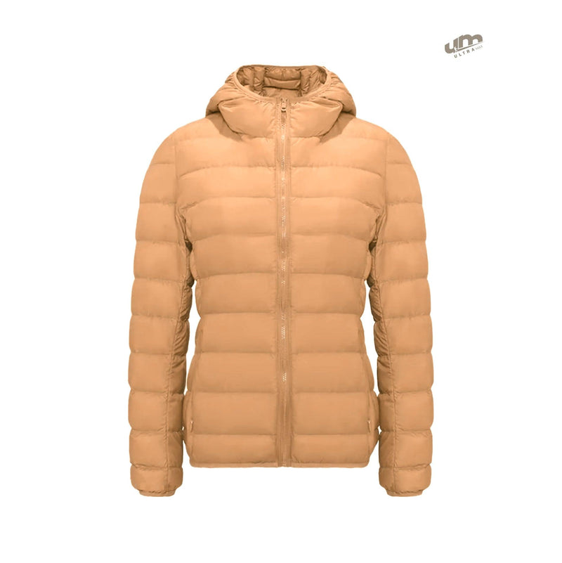 Jaqueta ultramax Essentials feminina puffer dobrável com capuz